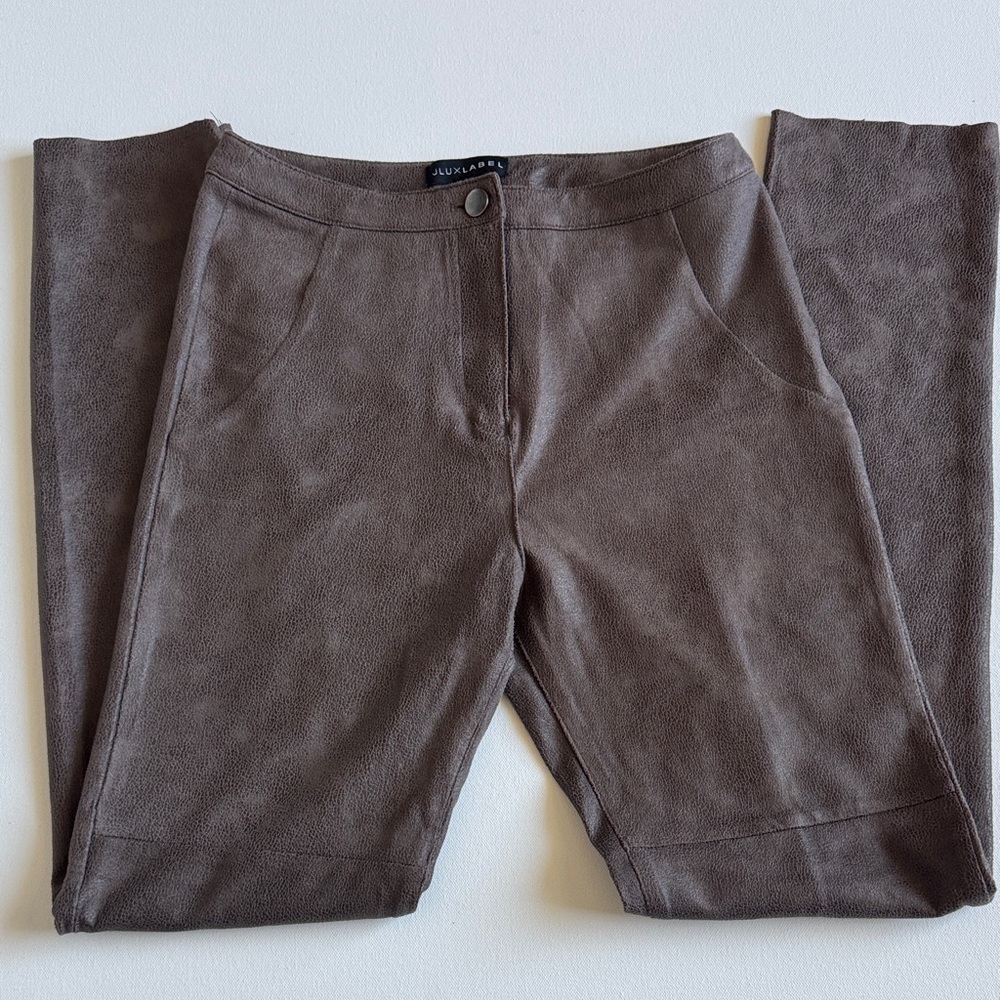 JLUXLABEL NWOT Taupe Suede-Style Trousers